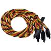 BackBayRC 20 AWG Twisted Servo Extension Cable with Safety Clip, 100-Strand Servo Wire, Gold Plated Pins, Silicone Insulation, JR-Style Plugs, 45 cm (18 in) 5-Pack view 2