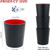Leather Dice Cup, Quite Felt-Lined Interior, 6 Shaker Cups and 30 Dot Dices, one Carry Bag (Black and Red) view 2