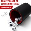 Leather Dice Cup, Quite Felt-Lined Interior, 6 Shaker Cups and 30 Dot Dices, one Carry Bag (Black and Red) view 4