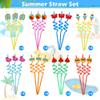 24Pcs Drinking Straws, Pool Party Decorations Supplies Summer Pool Beach Party Favors Crazy Silly Straws for Kids Hawaiian Birthday Goodie Bag Stuffers End of Year Student Gifts Bulk Prizes for Kids view 2