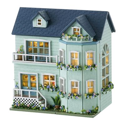 Kisoy Romantic and Cute Dollhouse Miniature DIY House Kit Creative Room Perfect DIY Gift for Friends, Lovers and Families (Warm House)