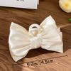 3 PCS Large Bow Hair Claw Clips Satin Bow Claw Clip for Women Girl with Long Thick Hair 5.9 inch Elegant Hair Ribbon Design for all types Big (Black+White+Pink) view 2