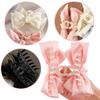 3 PCS Large Bow Hair Claw Clips Satin Bow Claw Clip for Women Girl with Long Thick Hair 5.9 inch Elegant Hair Ribbon Design for all types Big (Black+White+Pink) view 3