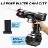 2P Electric Water Pistol with Orange Tip,Transparent Automatic Squirt Guns High Powered IP67 Waterproof, Bodinator Classic Water Gun Summer Pool Toys for Kid/Aldult (Black+Blue view 4