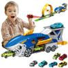 Frontoytall Shark Racing Car Playset with Carrier Truck, Loop Track & Launcher  6 x 1:64 Scale Race Vehicles, STEM Toys for Kids 3-12, Quick Assemble, Durable ABS Plastic (ASTM Certified) view 1