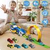 Frontoytall Shark Racing Car Playset with Carrier Truck, Loop Track & Launcher  6 x 1:64 Scale Race Vehicles, STEM Toys for Kids 3-12, Quick Assemble, Durable ABS Plastic (ASTM Certified) view 3