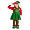 Dormstop Kids Holiday Elf Costumes Deluxe Grils Christmas Elf Dress Set Christmas Party Dress Outfit (Green, 7-8 Years) view 1