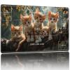 Playmat for MTG,Card Playmat Stitched with Zones for MTG Card Game Playing, TCG and Board Game Mat for Cards,Mousepad Desk Mats,Game Mat 24 x 14 inches-Five Little Cats view 1
