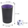 Leather Dice Cup, Quite Felt-Lined Interior, 6 Shaker Cups and 30 Dot Dices, one Carry Bag (Black and Purple) view 2