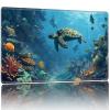 Playmat for MTG,Game Mat 24 x 14 inches, Non Slip Rubber Backing TCG and Board Game Mat for Cards,Mousepad Desk Mats-Cute Turtle view 1