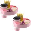 [2 Packs] Kids Car Seat Tray, Travel Tray with Cup Holder for Toddler Baby, Kids Car Seat Food Snack Organizer for Road Trip, Stroller snack, travel must haves - Pink view 1