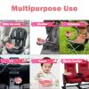 [2 Packs] Kids Car Seat Tray, Travel Tray with Cup Holder for Toddler Baby, Kids Car Seat Food Snack Organizer for Road Trip, Stroller snack, travel must haves - Pink view 3