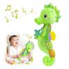 Awotoy Baby Toys 0 to 12 Months, Musical Stuffed Animal Activity Soft Toys with Multi-Sensory Crinkle, Rattle and Textures, Infant Tummy Time Toys for Newborn Boys Girls, Seahorse, Green view 1