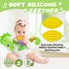 Awotoy Baby Toys 0 to 12 Months, Musical Stuffed Animal Activity Soft Toys with Multi-Sensory Crinkle, Rattle and Textures, Infant Tummy Time Toys for Newborn Boys Girls, Seahorse, Green view 4