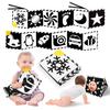 Baobrava High Contrast Baby Toys, Black and White Newborn Toys for Brain Development, Soft Baby Books, Infant Sensory 0-6-12 Months, Tummy Time Toy, Visual Stimulation Montessori Gift view 1