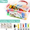 170 Pcs STEM Building Toys for Kids Ages 4-8, Building Blocks Educational Construction Engineering Building Kit for Ages 3 4 5 6 7 8 9 Year Old Creative Kids Games, Christmas Birthday Gifts Boys Girls view 4