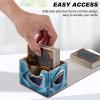 Mxfdegf Card Deck Box for MTG Cards,100+ Single Sleeved Cards Trading Card Deck Case,Strong Magnet Magic Gathering Deck Box,PU Leather Trading Card Storage Box for TCG,CCG,MTG Cards,Cute Blue Sharks view 4