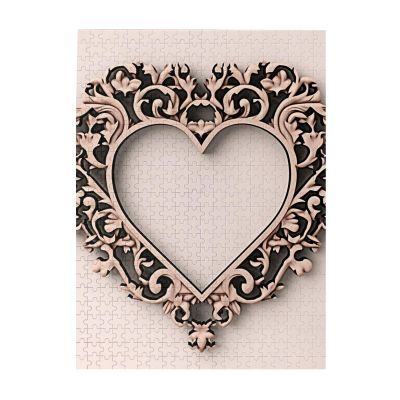 500 Piece Jigsaw Puzzle for Adults Personalized Picture Puzzle Heart Shaped Frame Customized Wooden Puzzle for Family, Birthday, Wedding, Game Nights Gifts, 20.4"x15"