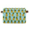 2Pcs Funny Pineapple Fruit Storage Bin Fabric Storage Basket with Handles,Foldable Storage Boxes,Organizer Bag for Clothing Dog Toy Book Storage Cubes Shelf Closet Basket A112158 view 2