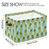2Pcs Funny Pineapple Fruit Storage Bin Fabric Storage Basket with Handles,Foldable Storage Boxes,Organizer Bag for Clothing Dog Toy Book Storage Cubes Shelf Closet Basket A112158 view 4