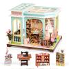DIY Miniature House Kit,Tailor Shop Dollhouse Miniature Kit with LED & Furniture,Mini Diorama House Building Kit for Adults,3D Wooden Craft Tiny House Mini Model Kit,Home Decor Family Birthday Gifts view 1