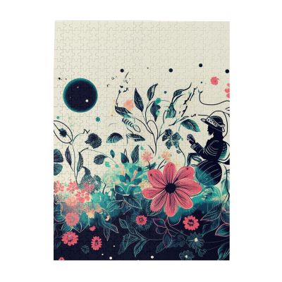 500 Piece Jigsaw Puzzle for Adults Personalized Picture Puzzle Line Space Flower Customized Wooden Puzzle for Family, Birthday, Wedding, Game Nights Gifts, 20.4"x15"