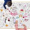 GWHOLE Giant Coloring Poster, 40 x 28 Inch Large Wedding Themed Coloring Tablecloth Colorable Table Cloth for Home School Wedding Bridal Shower view 1