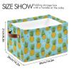 2Pcs Funny Pineapple Fruit Storage Bin Fabric Storage Basket with Handles,Foldable Storage Boxes,Organizer Bag for Clothing Dog Toy Book Storage Cubes Shelf Closet Basket A112162 view 4