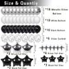 Miidenks 10th Birthday Decorations for Boy Girl, Black White and Silver Happy 10 Party Decor Set with 10 Number Foil Balloons, Banner, Cake Topper for Him Her view 4
