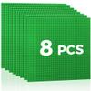 Etarnfly Classic Baseplates Building Plates-8 Pack 10" x 10" Building Boards,100% Compatible with All Major Brands and Activity Table, Creative Platforms Mats for Toy Bricks,Green view 1