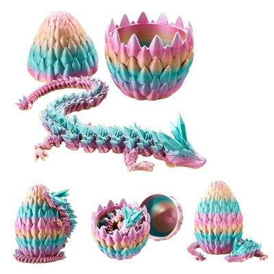 Dragon Egg, Easter Egg Pet Dragon, Dragon Eggs with Dragon Inside, 3D Printed Dragon Toys, Surprise Dragon Egg Toy,12Decorative Ornaments (Rainbow)