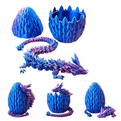 Finndeen Dragon Egg, Easter Egg Pet Dragon, 3D Printed Dragon Toys, Surprise Dragon Egg Toy, 12' Decorative Ornaments (Purple)