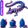 Finndeen Dragon Egg, Easter Egg Pet Dragon, 3D Printed Dragon Toys, Surprise Dragon Egg Toy, 12' Decorative Ornaments (Purple) view 3
