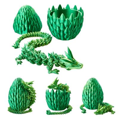 Dragon Egg, Easter Egg Pet Dragon, Dragon Eggs with Dragon Inside, 3D Printed Dragon Toys, Surprise Dragon Egg Toy,12Decorative Ornaments (Green B)