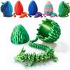 Dragon Egg, Easter Egg Pet Dragon, Dragon Eggs with Dragon Inside, 3D Printed Dragon Toys, Surprise Dragon Egg Toy,12Decorative Ornaments (Green B) view 2
