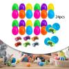 Almencla Prefilled Easter Eggs with Pull Back Toy Cars Twist Egg Set Reusable Prefilled Eggs Easter Basket Stuffers for Kids Eggs Game, 24pcs view 2