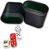 1Pcs Leather Dice Cup PU Leather Dice Shaker Cup Without Dice Quiet Shaking Portable Dice Cup for Backgammon Bar Party KTV Poker Liars Dice Party Games, Black view 2