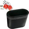 1Pcs Leather Dice Cup PU Leather Dice Shaker Cup Without Dice Quiet Shaking Portable Dice Cup for Backgammon Bar Party KTV Poker Liars Dice Party Games, Black view 3