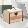 Abaodam Wooden Piggy Bank with Lock Mini Vintage Coin Saving Box Money Organizer Treasure Chest for Home Office Jewelry Storage 5.7 Inch view 2