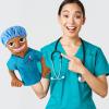 Role Play Hand Puppets Hand Plush Chef Doctor Fireman Pirate Detective Athlete Nurse Worker Hand Puppet Toys Puppets for Kids Storytelling Imaginative Pretend Play Teaching Preschool(Nurse) view 2