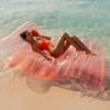 FUNBOY Giant Inflatable Luxury Clear Pale Pink Chaise Lounger, Chair Pool Float for Adults, Transparent Seaglass Green Material, Perfect for a Summer Pool Party view 2