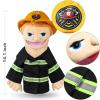 Role Play Hand Puppets Hand Plush Chef Doctor Fireman Pirate Detective Athlete Nurse Worker Hand Puppet Toys Puppets for Kids Storytelling Imaginative Pretend Play Teaching Preschool(Fireman) view 4
