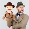 Role Play Hand Puppets Hand Plush Chef Doctor Fireman Pirate Detective Athlete Nurse Worker Hand Puppet Toys Puppets for Kids Storytelling Imaginative Pretend Play Teaching Preschool(Detective) view 2
