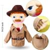 Role Play Hand Puppets Hand Plush Chef Doctor Fireman Pirate Detective Athlete Nurse Worker Hand Puppet Toys Puppets for Kids Storytelling Imaginative Pretend Play Teaching Preschool(Detective) view 4