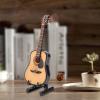 Miniature Guitar Model, Mini Wooden Guitar Ornament Small Fondant Guitar Cake Topper Decorations Guitar Craft Model for Adults, Musical Instruments Birthday Gift for Family (10CM) view 3