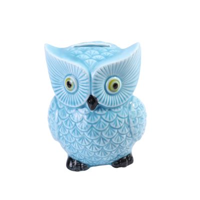 Abaodam 1pc Ceramic Owl Piggy Bank Stylish Bank Box Coins Saving Box Owl Decor for Boys and Girls Color