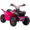 Aosom Kids ATV Quad Car, 6V Four-Wheeler Ride on Toy for Kids with Forward Backward Function, Wear-Resistant Wheels for Toddlers Ages 18-36 Months, Pink view 1