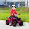 Aosom Kids ATV Quad Car, 6V Four-Wheeler Ride on Toy for Kids with Forward Backward Function, Wear-Resistant Wheels for Toddlers Ages 18-36 Months, Pink view 2