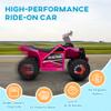 Aosom Kids ATV Quad Car, 6V Four-Wheeler Ride on Toy for Kids with Forward Backward Function, Wear-Resistant Wheels for Toddlers Ages 18-36 Months, Pink view 4