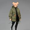 1/12 Scale Clothes,Green Military Trench Coat Long Coat Windbreaker Loose Works Clothing for 6inch Male/Female Action Figure Body (Female Coat Clothes) view 2